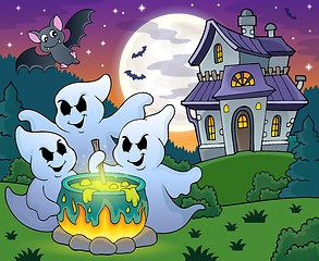 Image showing Ghosts stirring potion theme image 4
