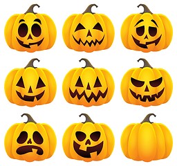 Image showing Halloween pumpkins theme set 1