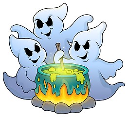 Image showing Ghosts stirring potion theme image 1