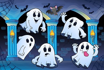 Image showing Ghosts in haunted castle theme 2