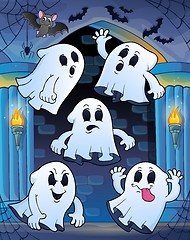 Image showing Ghosts in haunted castle theme 1