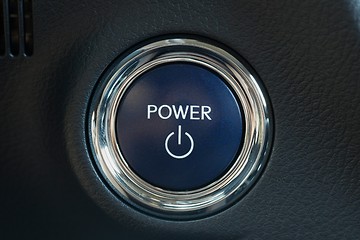 Image showing Power button of a car