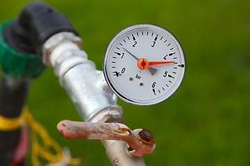 Image showing Manometer on pipes