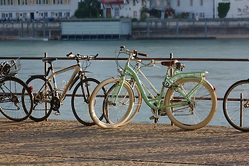 Image showing Bicycles on a street