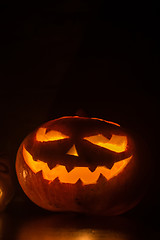 Image showing Halloween pumpkin on black