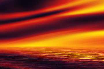 Image showing a red sunset over the sea