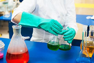 Image showing Experiments in a chemistry lab