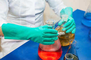 Image showing Experiments in a chemistry lab