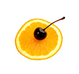 Image showing orange&cherry