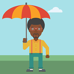 Image showing Business man with umbrella vector illustration.