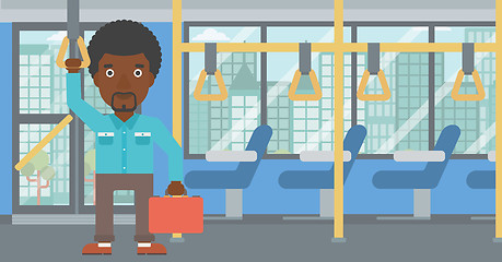 Image showing Man traveling by public transport.