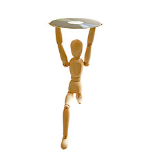 Image showing wood mannequin with CD-rom