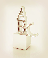 Image showing Alphabet and blocks. 3D illustration. Vintage style.