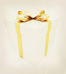 Image showing Bright christmas gift. 3D illustration. Vintage style.