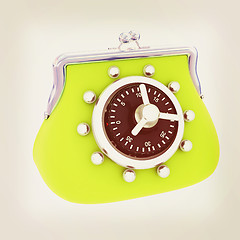 Image showing purse safe concept. 3D illustration. Vintage style.