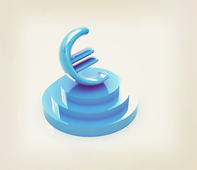 Image showing icon euro sign on podium. 3D illustration. Vintage style.