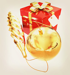 Image showing Bright christmas gifts. 3D illustration. Vintage style.