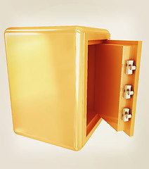 Image showing Security metal safe with empty space inside . 3D illustration. V