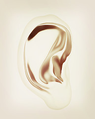 Image showing Ear metal. 3D illustration. Vintage style.