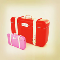 Image showing Traveler\'s suitcases. . 3D illustration. Vintage style.