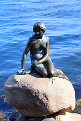 Image showing Sculpture of The Little Mermaid in Copenhagen, Denmark