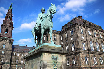 Image showing Equestrian statue of Christian IX near Christiansborg Palace, Co