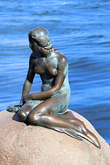 Image showing Sculpture of The Little Mermaid in Copenhagen, Denmark