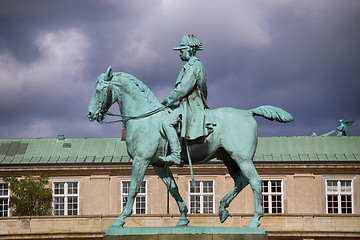 Image showing Equestrian statue of Christian IX near Christiansborg Palace, Co