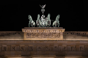 Image showing Brandenburg gate at night in Berlin, Germany