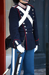 Image showing Danish Royal Life Guard in Copenhagen, Denmark