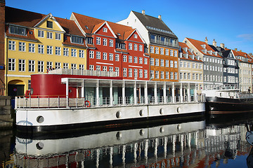 Image showing Nyhavn (new Harbor) in Copenhagen, Denmark