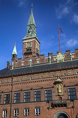 Image showing Radhus, Copenhagen city hall in Copenhagen  Denmark