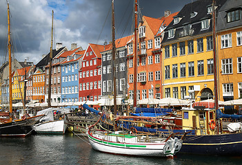 Image showing Nyhavn (new Harbor) in Copenhagen, Denmark