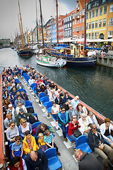 Image showing COPENHAGEN, DENMARK - AUGUST 14, 2016: Tourists enjoy and sights