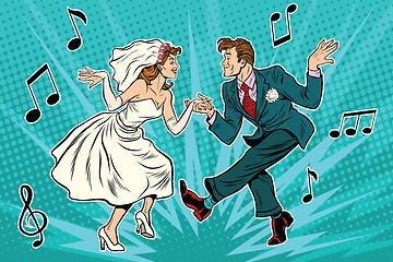 Image showing dancing bride and groom