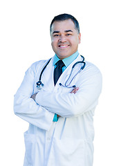 Image showing Attractive Hispanic Male Doctor or Nurse on White