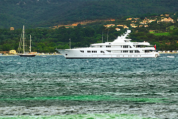 Image showing Luxury yacht at the coast of French Riviera