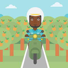 Image showing Man riding scooter vector illustration.