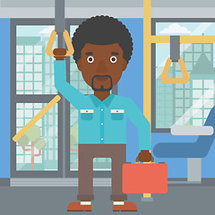 Image showing Man traveling by public transport.