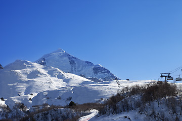 Image showing Ski resort at nice sunny morning