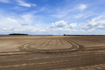 Image showing plowed land. close-up