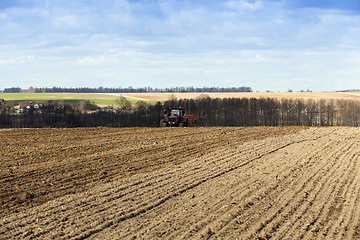 Image showing sowing of cereals. Spring