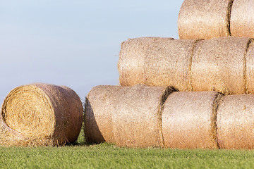 Image showing stack of straw in the field