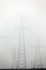 Image showing High-voltage power poles