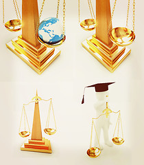 Image showing Justice set . 3D illustration. Vintage style.