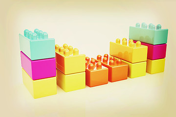 Image showing Building blocks efficiency concept on white . 3D illustration. V