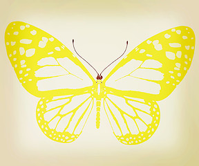 Image showing beauty butterfly. 3D illustration. Vintage style.