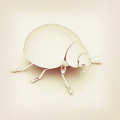 Image showing Metall beetle . 3D illustration. Vintage style.