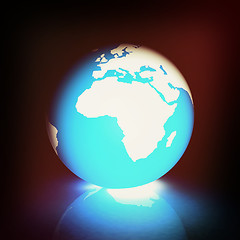 Image showing Earth glow. 3D illustration. Vintage style.