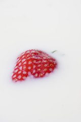 Image showing strawberry and milk